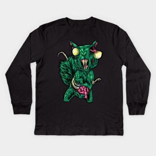 Zombie Squirrel Kids Long Sleeve T-Shirt